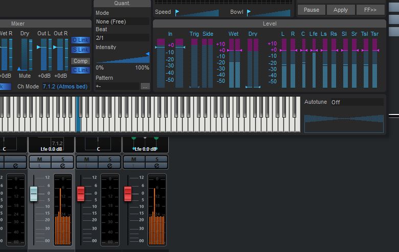  Atmos bed 7.2.1 surround channel layout