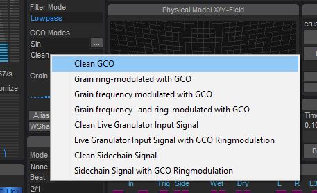 Sidechain GCO Modes